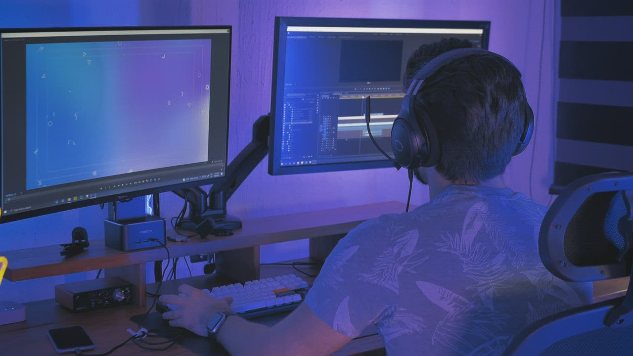 Editor working on a video timeline