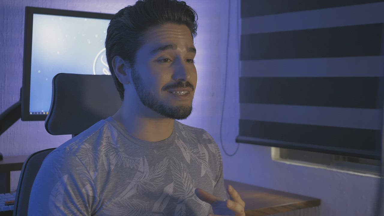 Creator recording video content in a production studio